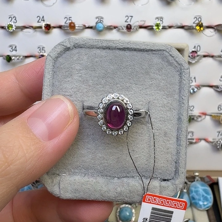 银S925镶嵌石榴石戒指