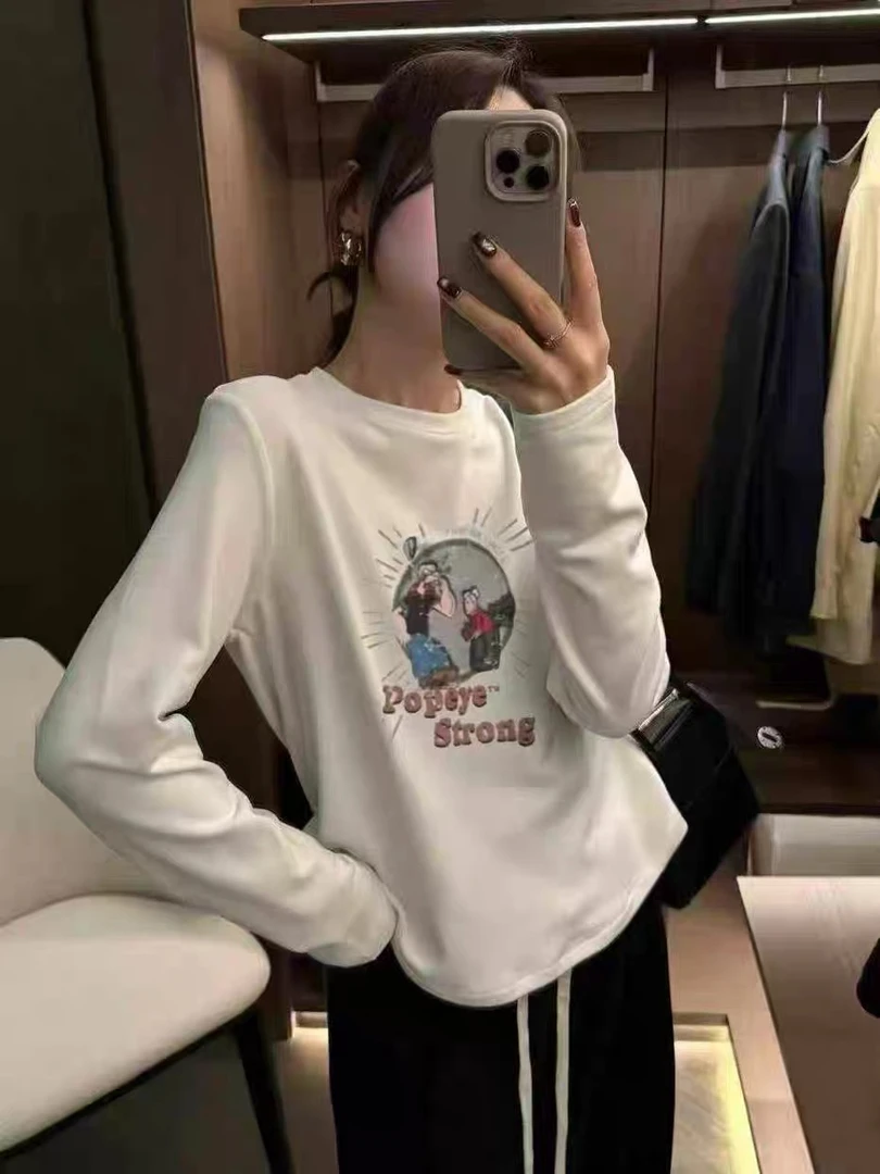 打底衫t恤女款爆款新款精致洋气高贵上衣女内搭可外穿上衣印花t