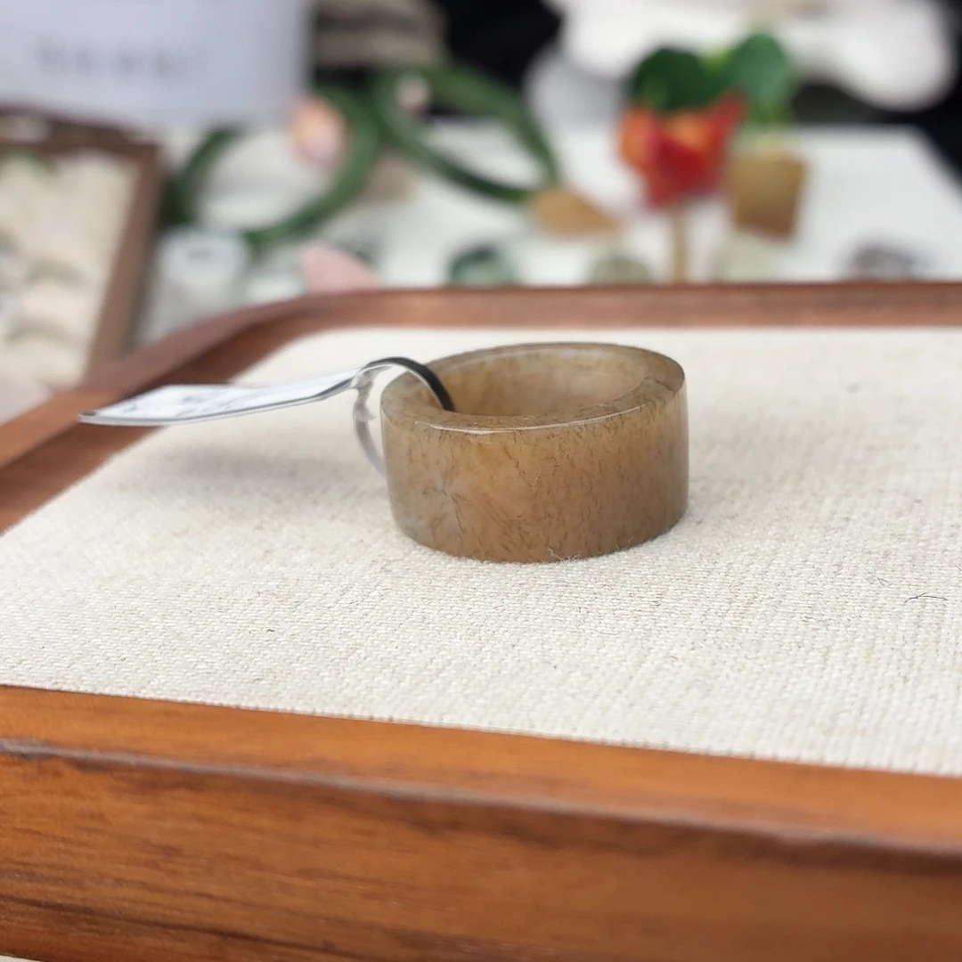 和田玉未镶嵌戒指c87桂花直切17.0不退换