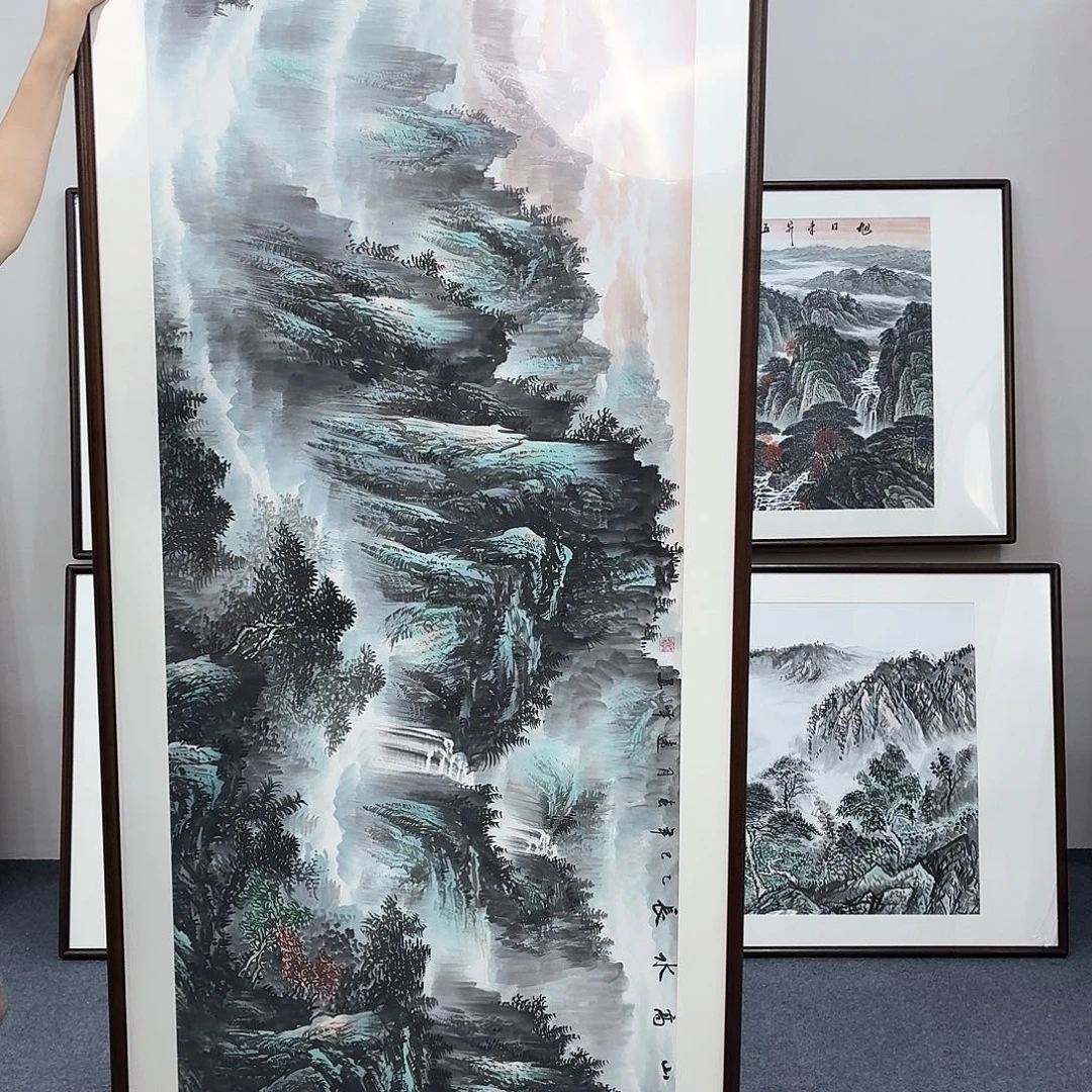 国画手绘作品山水210×80尺寸