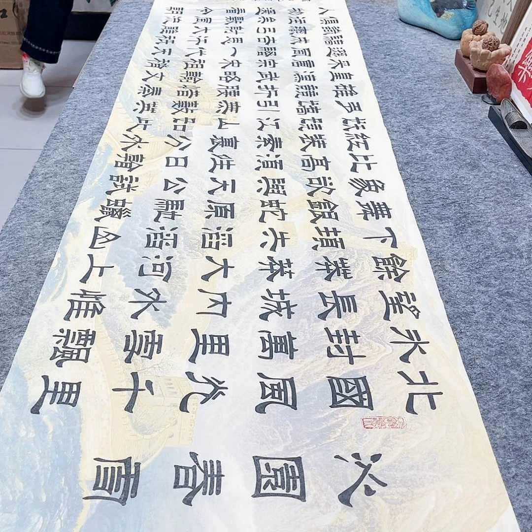 书法沁园春雪隶书全文手写隶书长城画芯