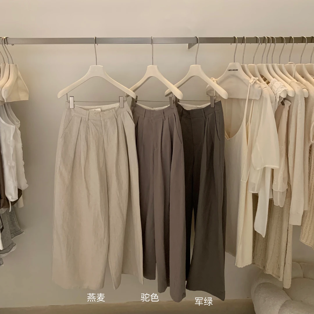 imiss@20108 韩系简约百搭阔腿显瘦休闲裤 6-26