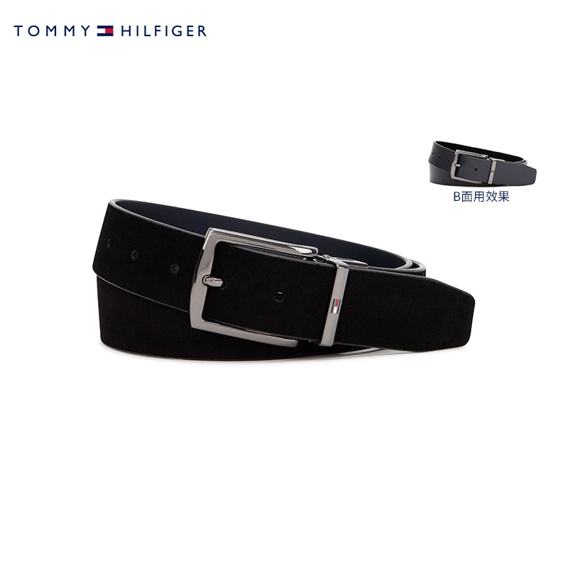 【双面用】Tommy秋冬男装复古针扣皮革商务绅士休闲腰带皮带12053