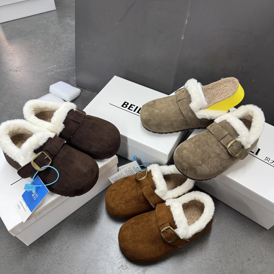 【品牌单！处理！毛毛勃肯鞋！拼手速！质量顶好】加厚保暖棉鞋