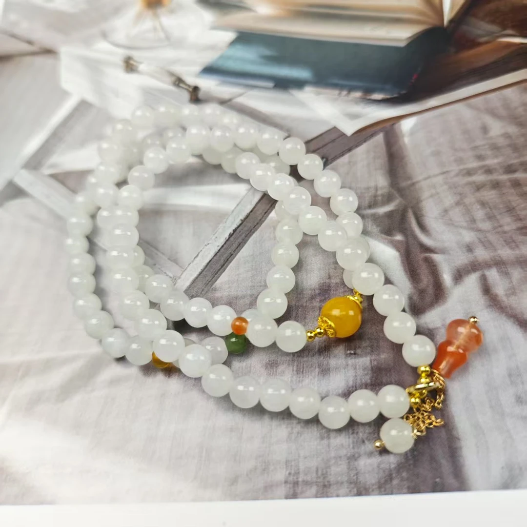 【无相】和田白玉三圈手链6+(多样发其一) JL02