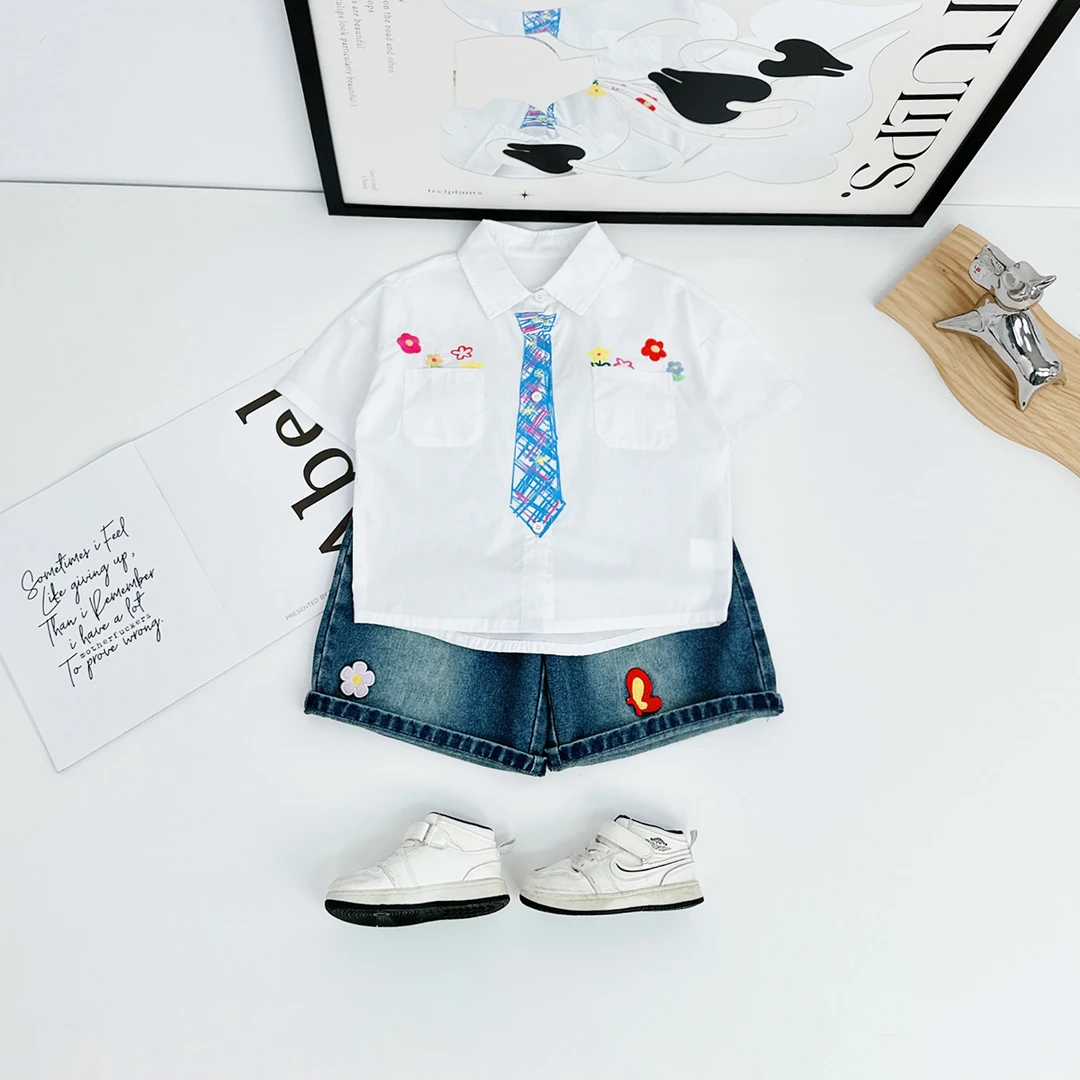 儿童套装夏季2025新款男童短袖两件套洋气潮DF25063 悠悠童话童装