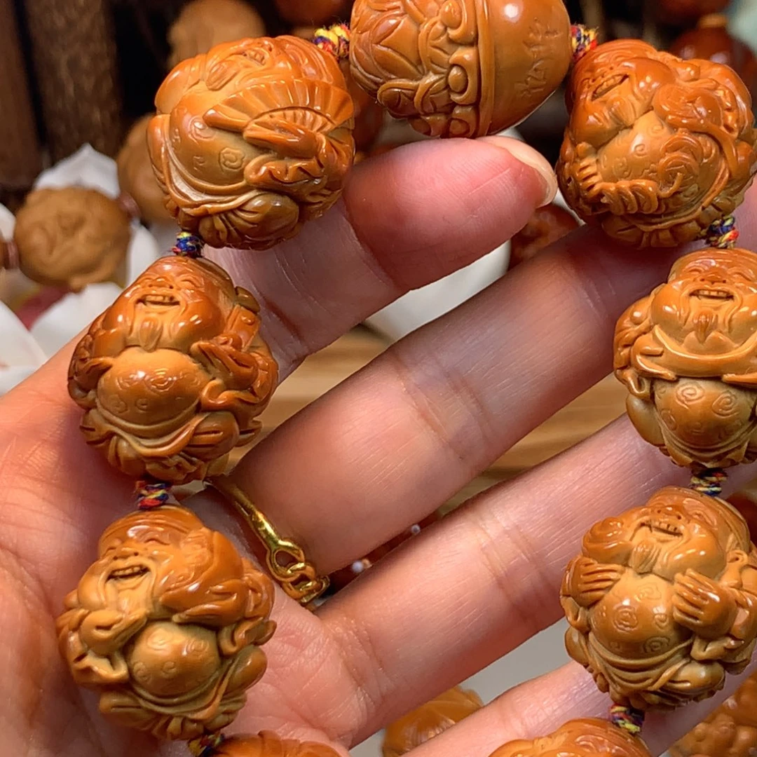 手串/手链橄榄核信*橄榄核八宝财神