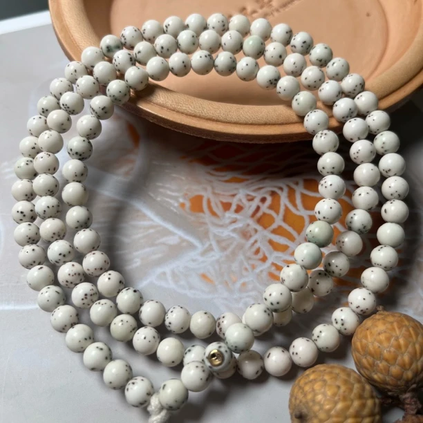 发烧级7瓷白数星星圆珠星月菩提手串FS7YZSXX1380818