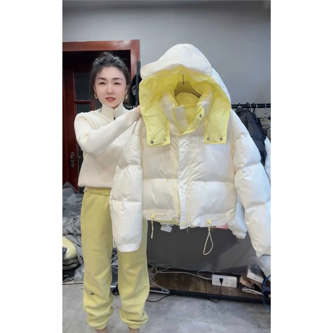 2025冬季新款棉服女短款加厚连帽洋气时尚韩版宽松面包服外套潮