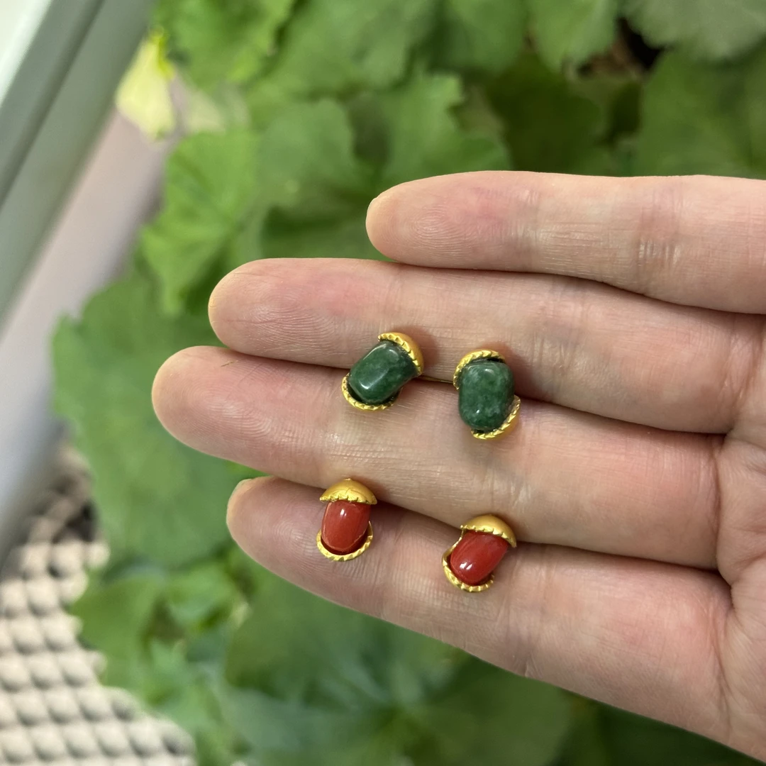 铜合金亚克力耳饰 基财商店藏式耳钉项链