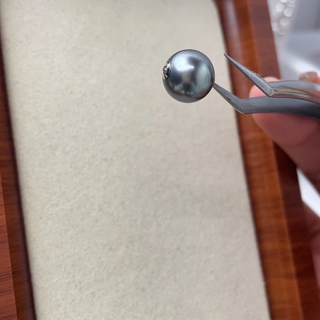 海水珍珠18K金镶嵌吊坠(不含链)