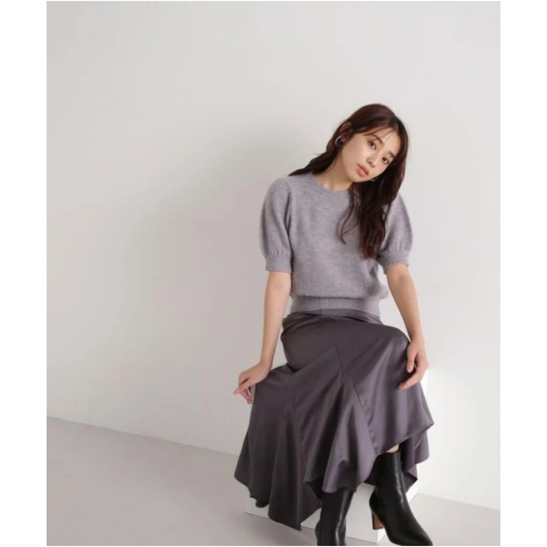 【DD外贸】 秋季新款 N 气质优雅高腰显瘦缎面鱼尾半裙休闲百搭