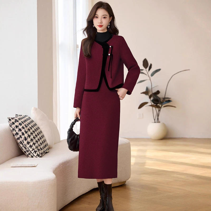 名媛小香风套装女2025秋冬新款今年流行减龄漂亮洋气套装裙NY2470