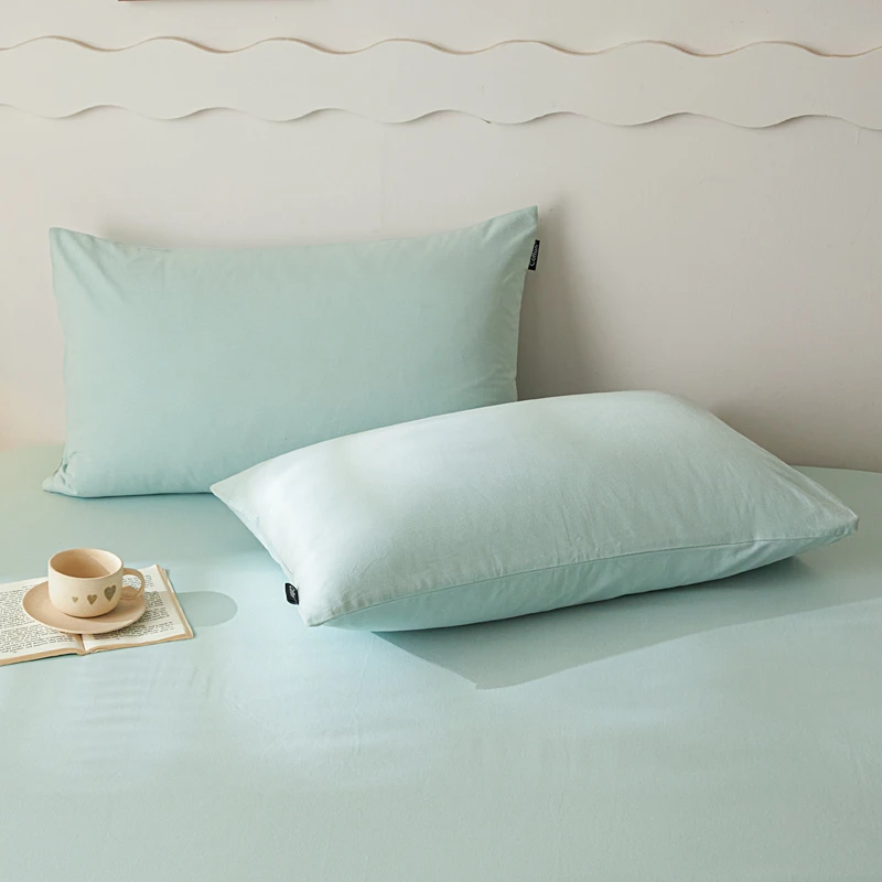 全棉100%磨毛2025秋冬新款纯色简约防尘学生宿舍家用内胆套单枕套