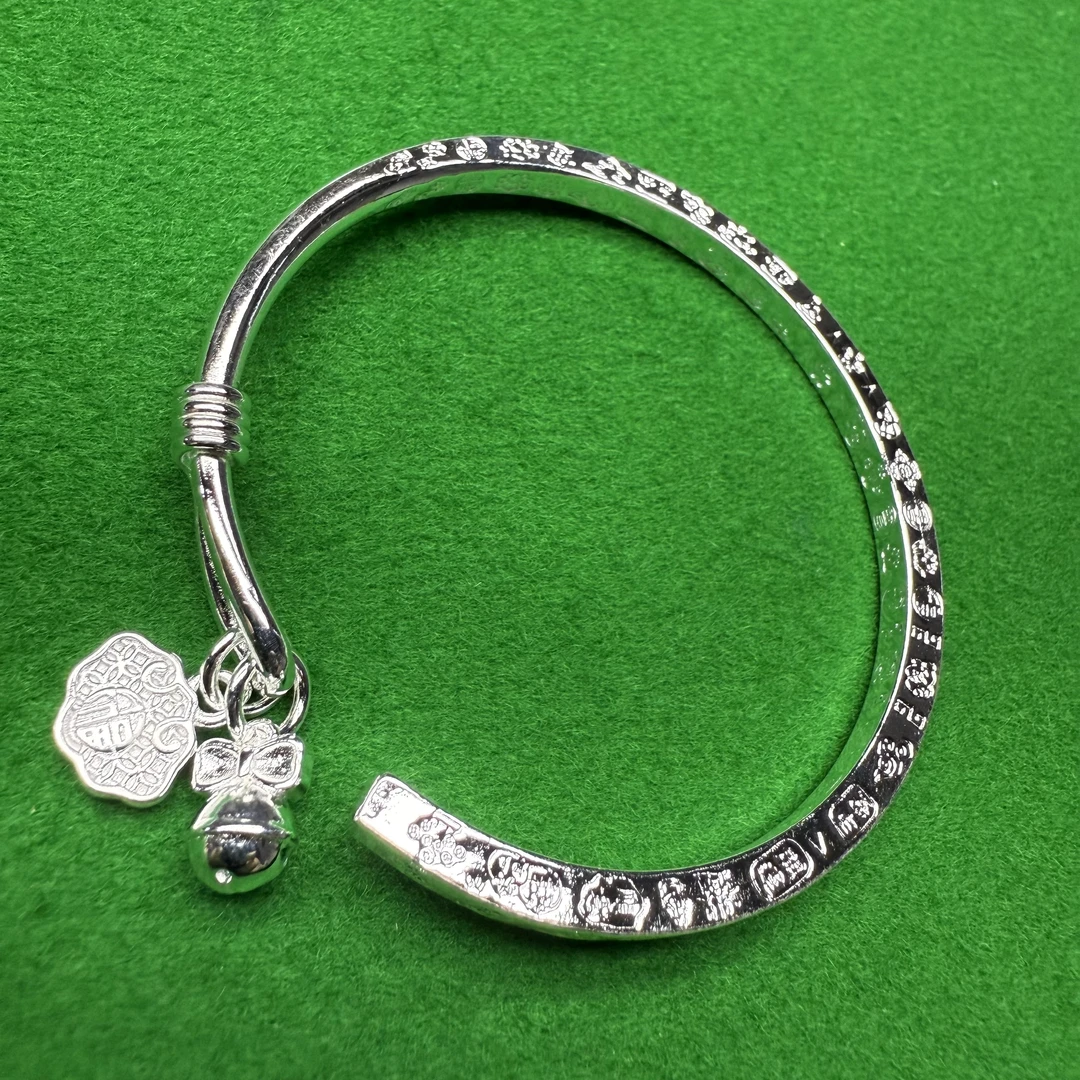 足银手镯 实心精品手饰  银色手镯28g(无礼盒)YZ082