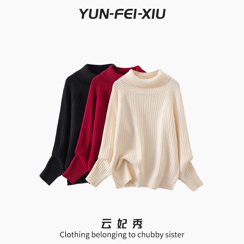 云妃秀大码女装针织衫时尚休闲宽松显瘦减龄微胖百搭上衣春季2155