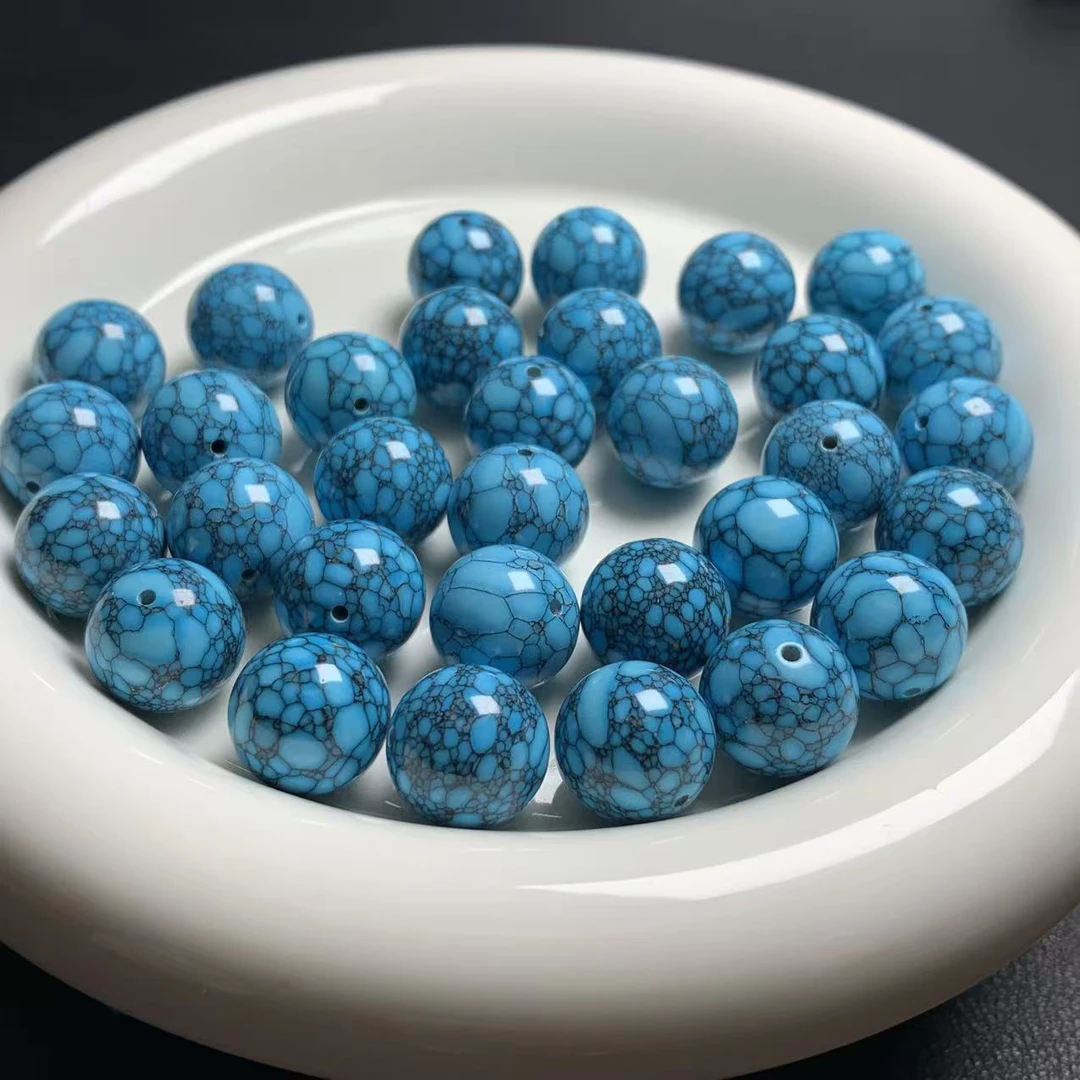 【恒宇甄选】原创手工精选天空蓝网椛14mm圆珠多样性发其一