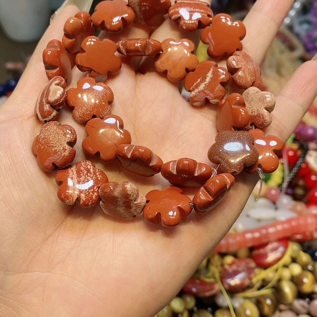 散珠玛瑙/玉髓雕刻花一条