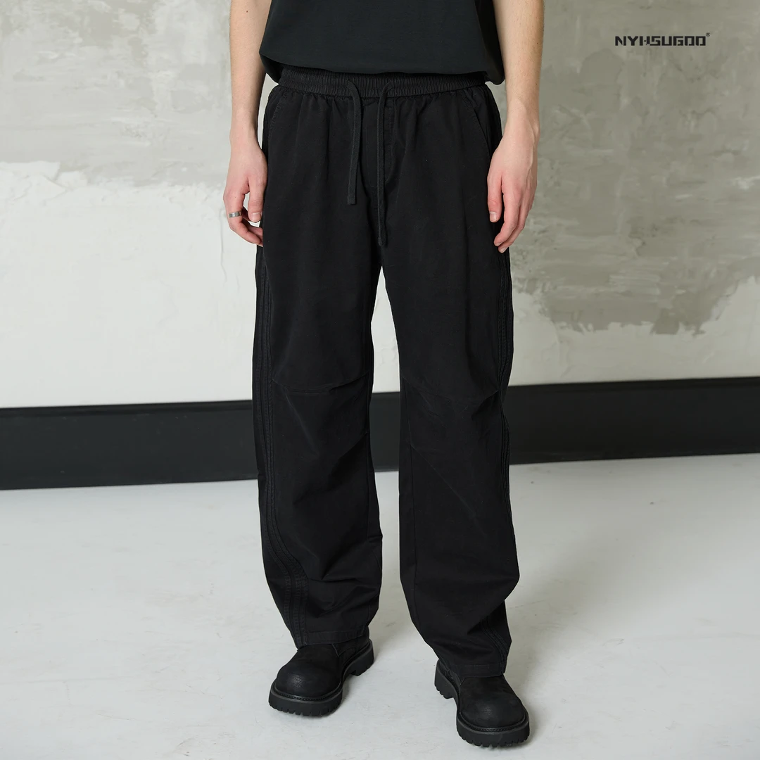 NYHSUGOO/南乙3462春季男士美式抽绳休闲裤百搭全棉舒适直筒长裤
