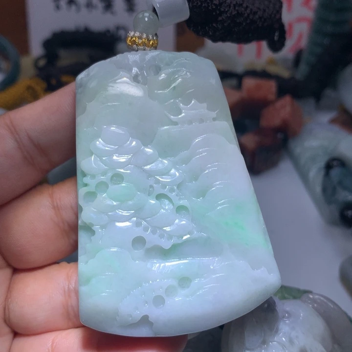 翡翠未镶嵌颈饰保真天然A货翡翠