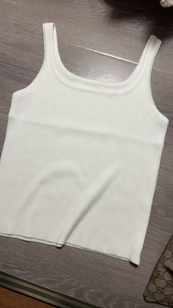 前后两穿U领韩系针织吊带