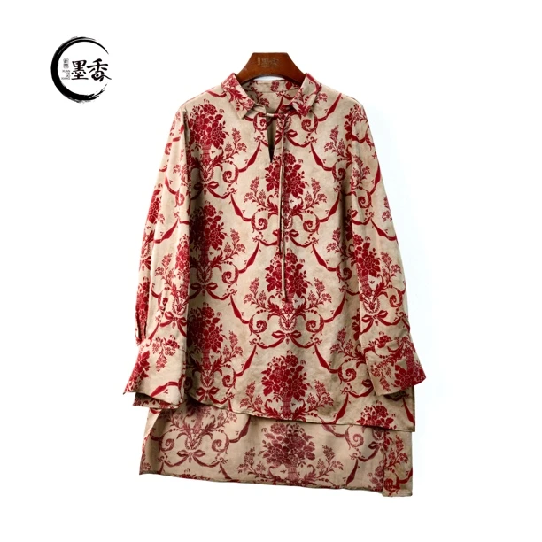 XuanGeMoXiang/轩阁墨香【流年】时尚休闲轻奢百搭 上衣  MX33655