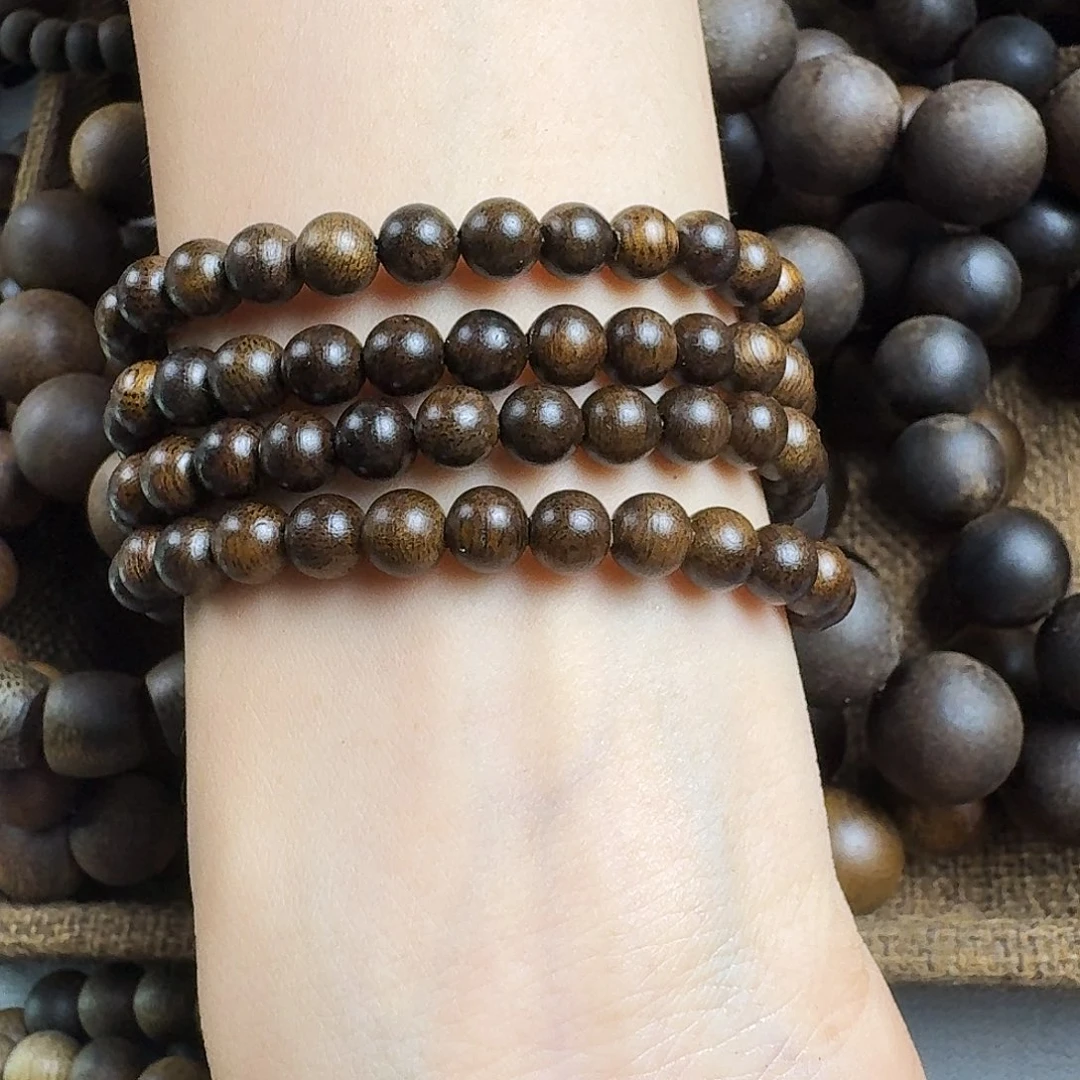 沉香香囊沉香101加里曼丹圆珠多圈卡06发一沉水级