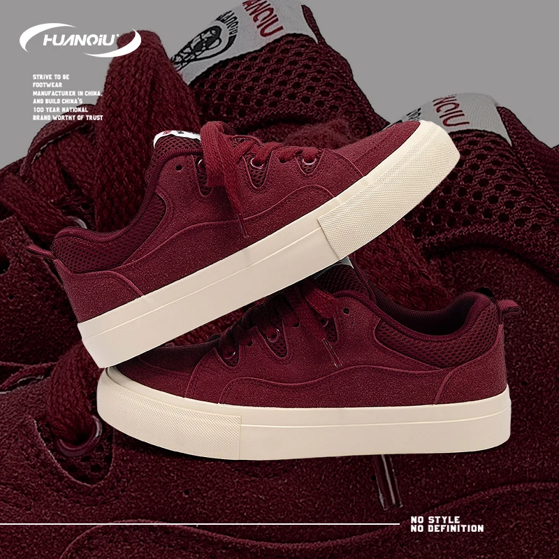 环球红色复古板鞋男2025爆款夏季百搭轻便休闲韩版ins学生小众鞋