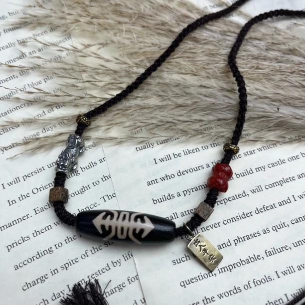 玛瑙福寿吊坠12*37mm-0508