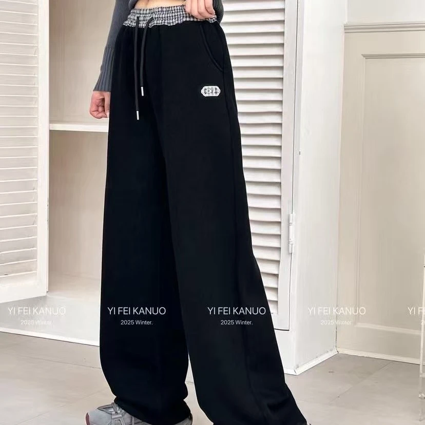 五层娜依菲卡诺腰格子女童休闲裤