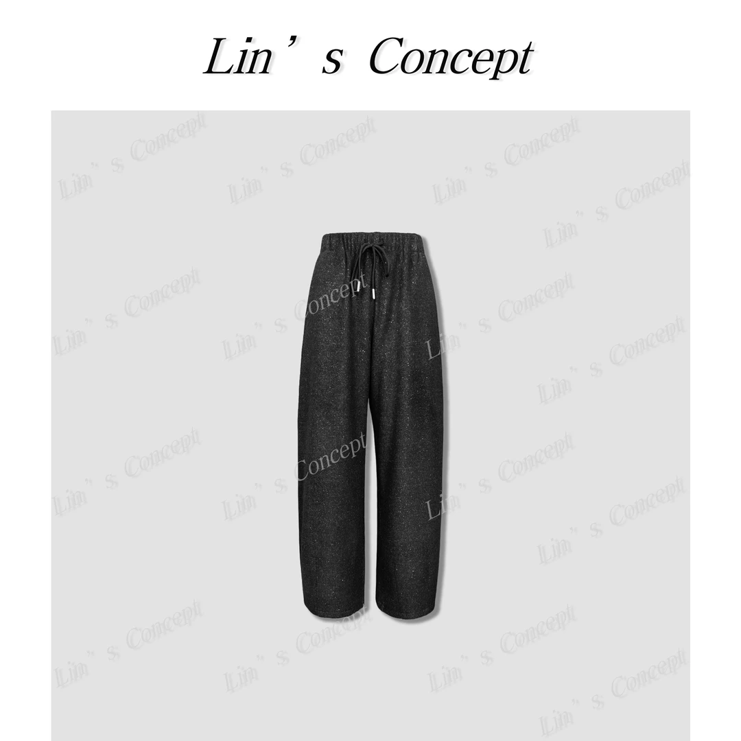 【Lin's concept】设计师款bulingbuling软糯弯刀裤 百搭DL2404562
