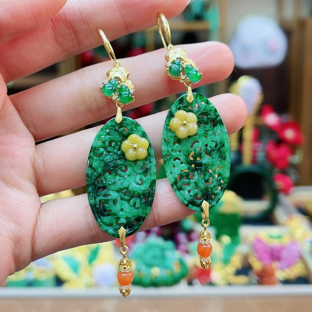 合金翡翠耳饰48小时鉴赏期1