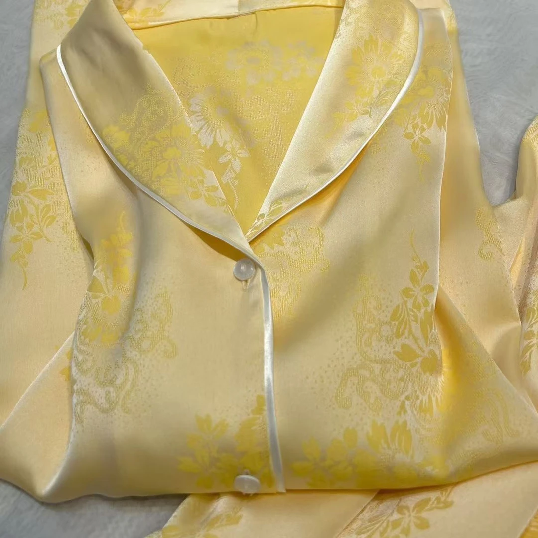 OUFENLAI睡衣2025新款法式水光绸高级感睡衣女春法式简约秋季睡衣