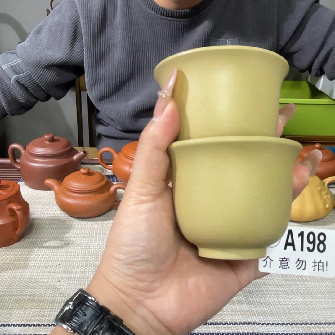 紫砂茶杯宜兴原矿紫砂精品手工