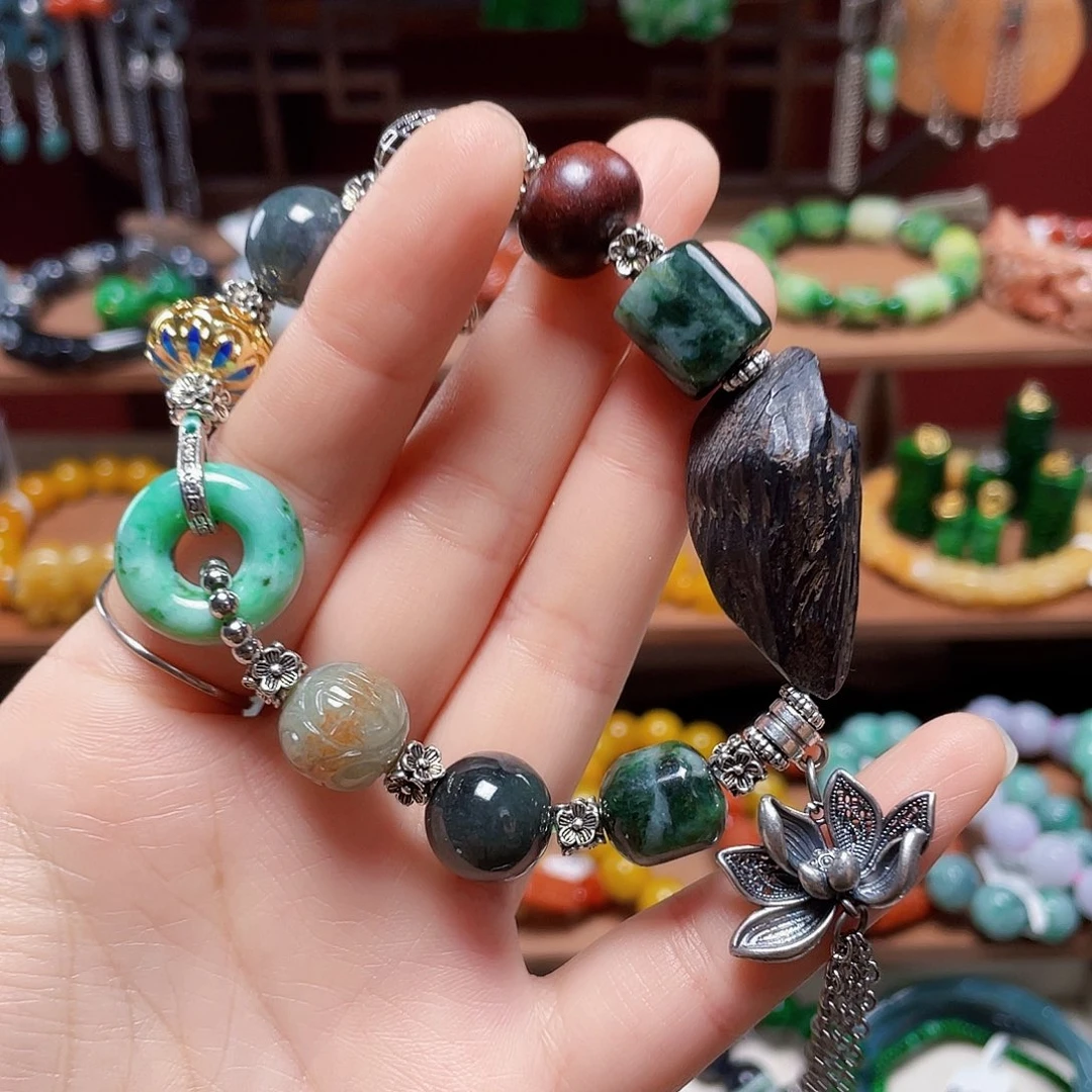 翡翠未镶嵌手链饰品