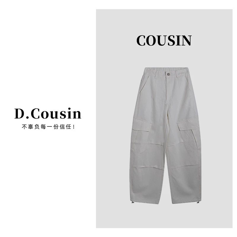 D.cousin（杠杷子）美式宽松显瘦工装裤-29023