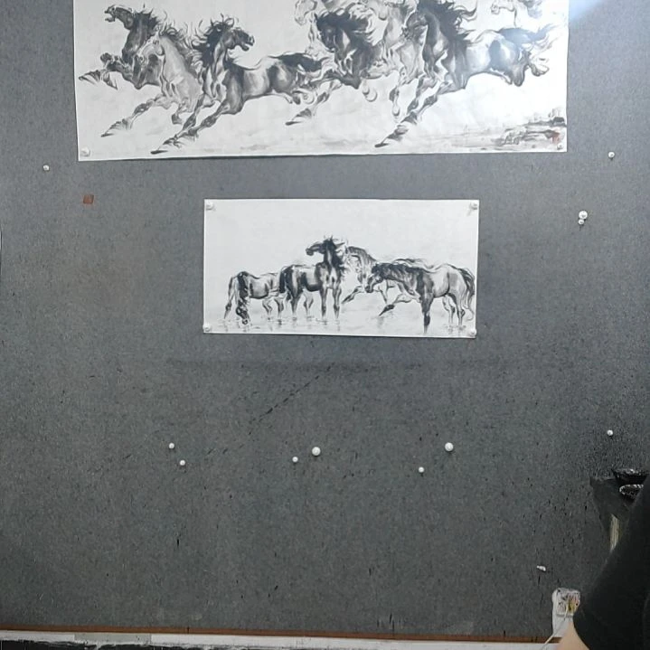 国画水墨写意马图八骏雄风