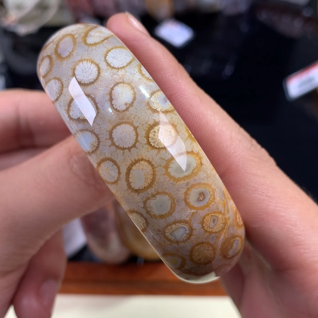 硅化珊瑚（珊瑚玉）未镶嵌吊坠(赠链)21号共生豹纹56.5圈