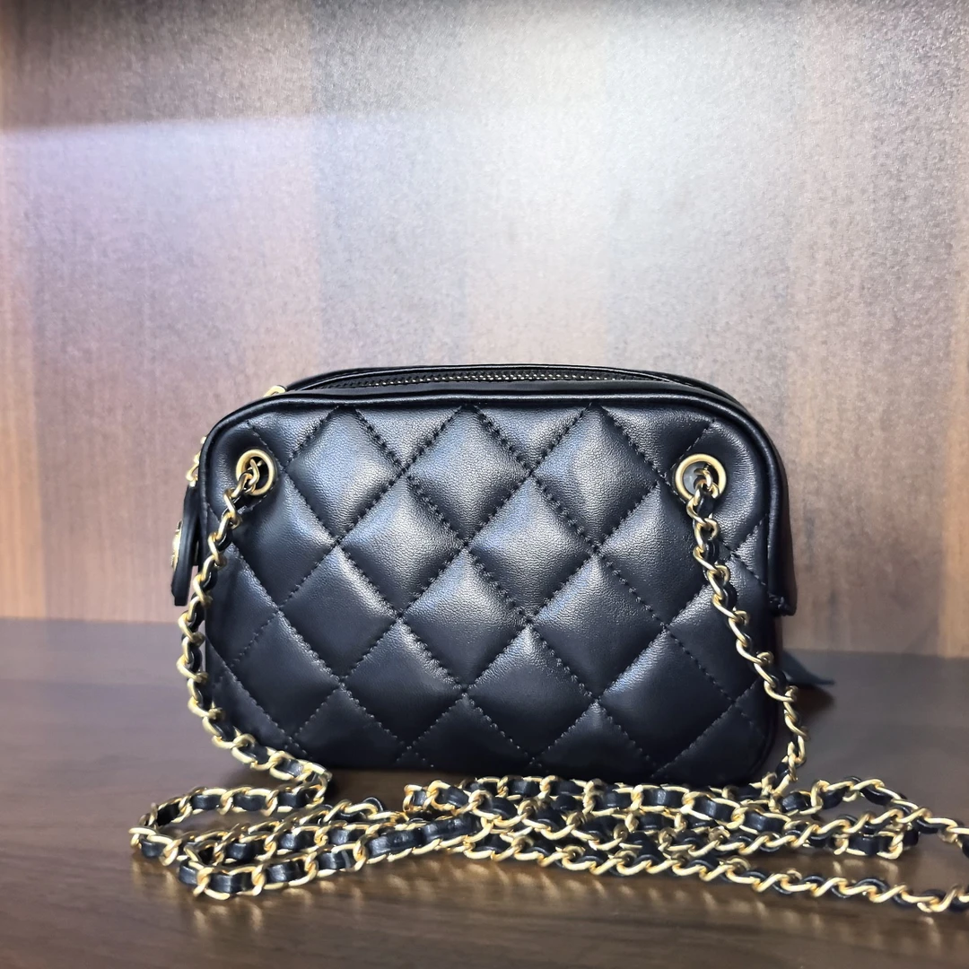 薇薇手工真皮包-黑色-长19x高13-金币香A39