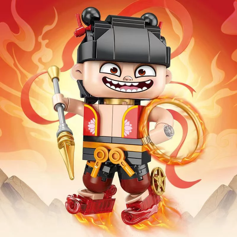 新品国潮系列哪吒魔童闹海兼容乐高益智拼装积木模型摆件男孩礼物