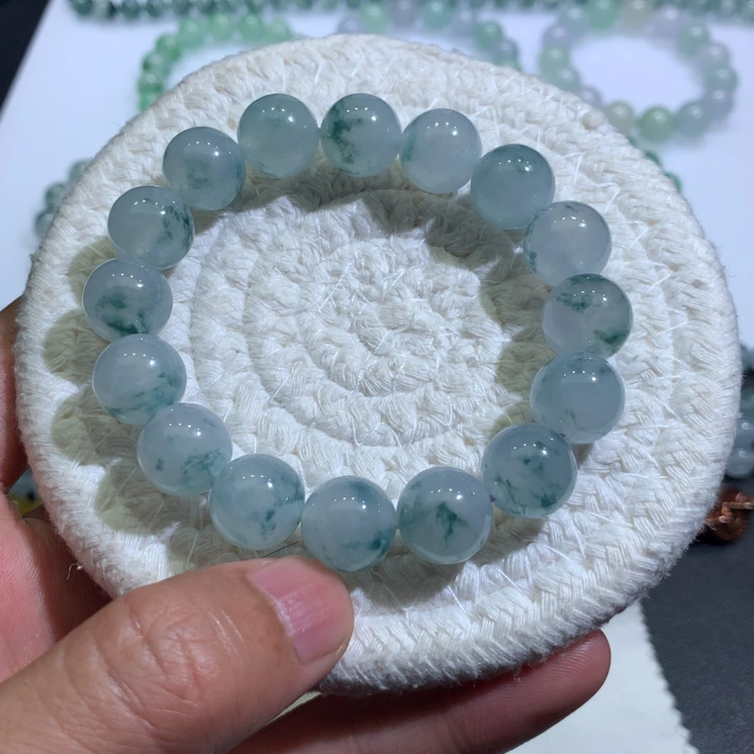 翡翠未镶嵌手链飘花