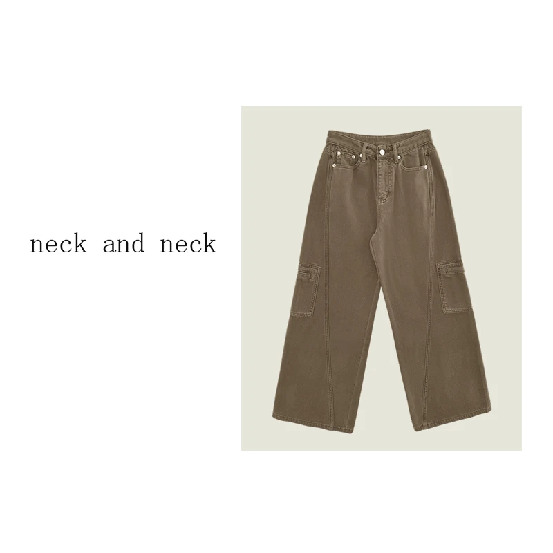 【 neck and neck 】“ 日落海滩 ” 美式复古水洗廓形宽松直筒牛仔裤