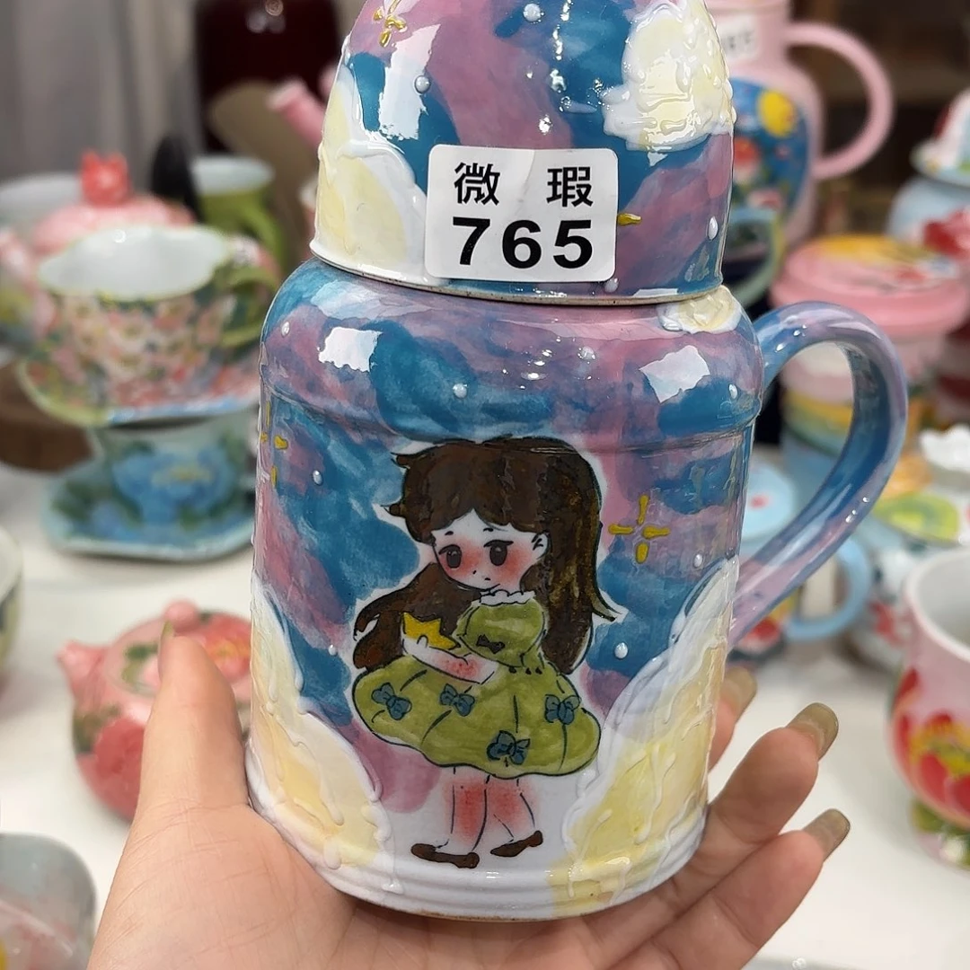 瓷片景德镇手绘高温釉下彩陶瓷茶具