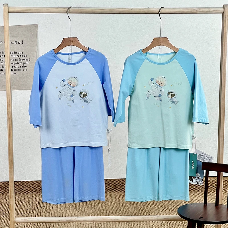 05太空漫步七分袖七分裤套装儿童家居服休闲套装