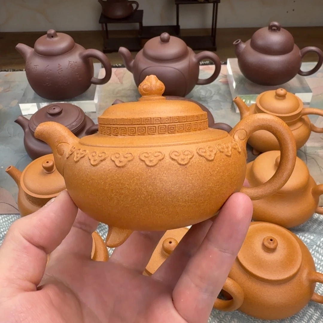 健***记紫砂茶壶云肩如意 半手工  190cc