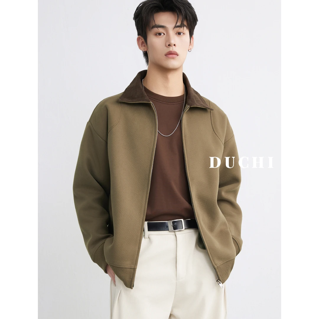 【抗皱记忆棉】美式复古重磅开衫卫衣男2025新款秋冬休闲宽松外套