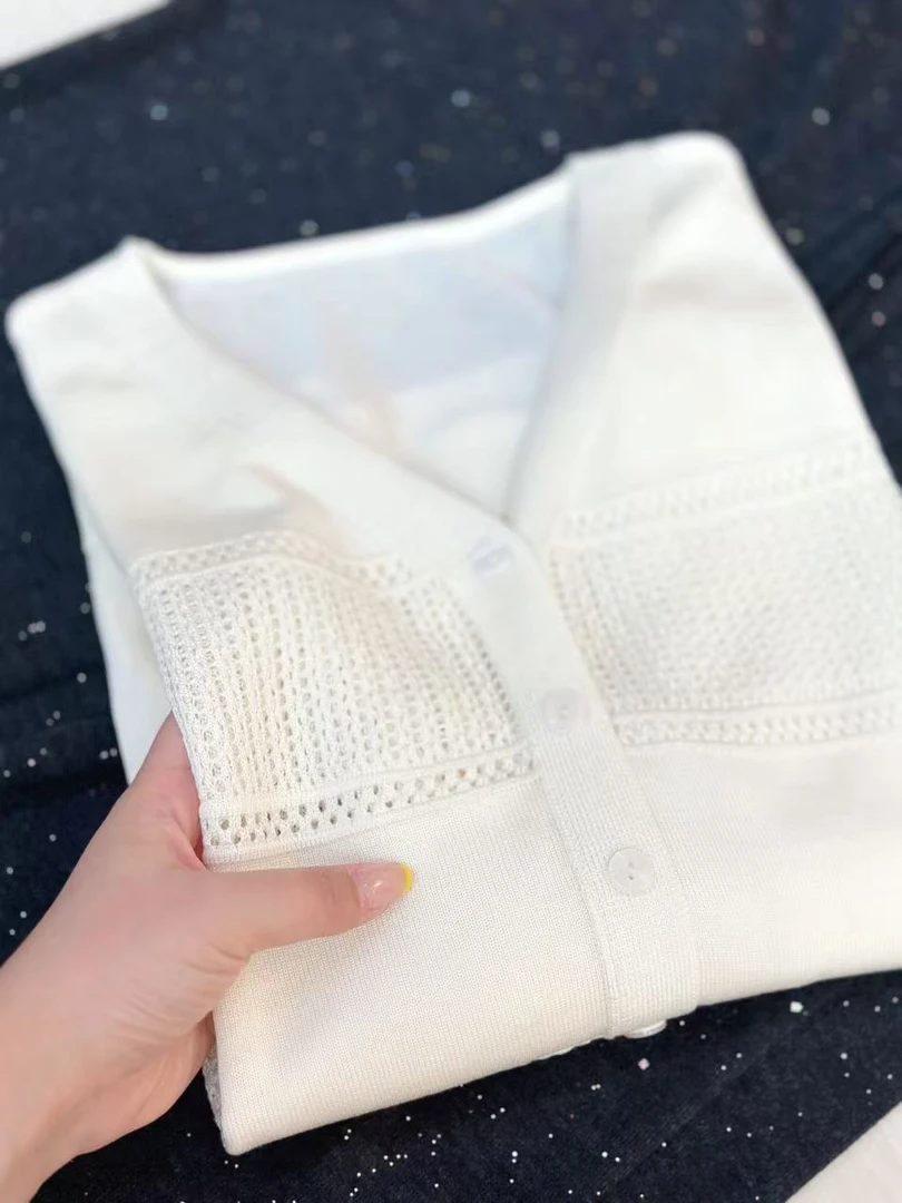 云纱/细腻高级感镂空气质冰感针织开衫