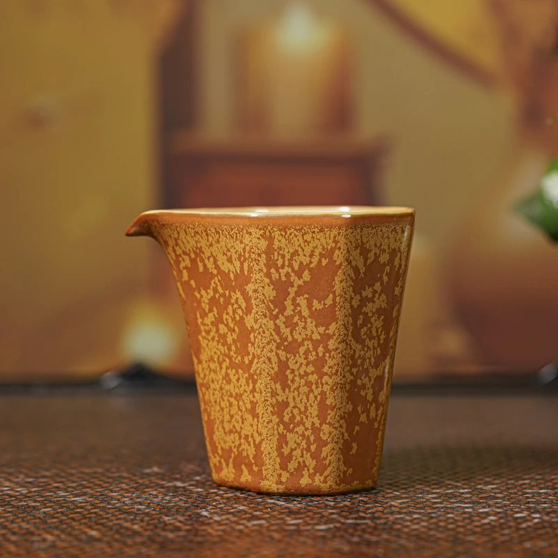 【央广非遗】分寸琥珀相交公杯fc604陶瓷复古主人杯家用纯手工茶具