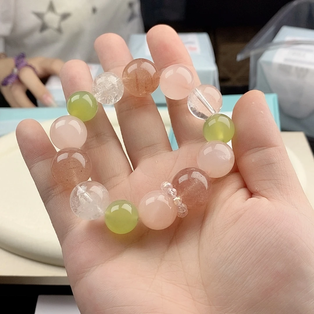 水晶银S925镀金镶嵌手链