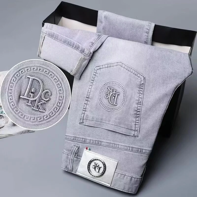 秋冬新款男士牛仔裤轻奢潮流九分弹力修身直筒百搭休闲春秋长裤